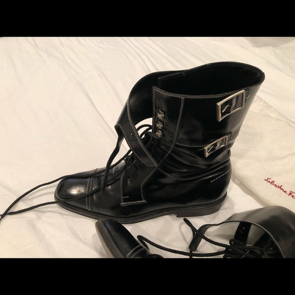 Ferragamo Men's Tramezza Calfskin Double-Monk Boot - Picture 3 of 6